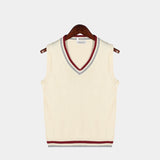 Męski Wygodny Bezrękawnik V-Neck do Stylizacji Warstwowej