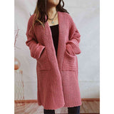 Nela | Gruby Sweter Kardigan Oversize z Otwartym Przodem