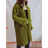 Nela | Gruby Sweter Kardigan Oversize z Otwartym Przodem