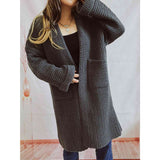 Nela | Gruby Sweter Kardigan Oversize z Otwartym Przodem