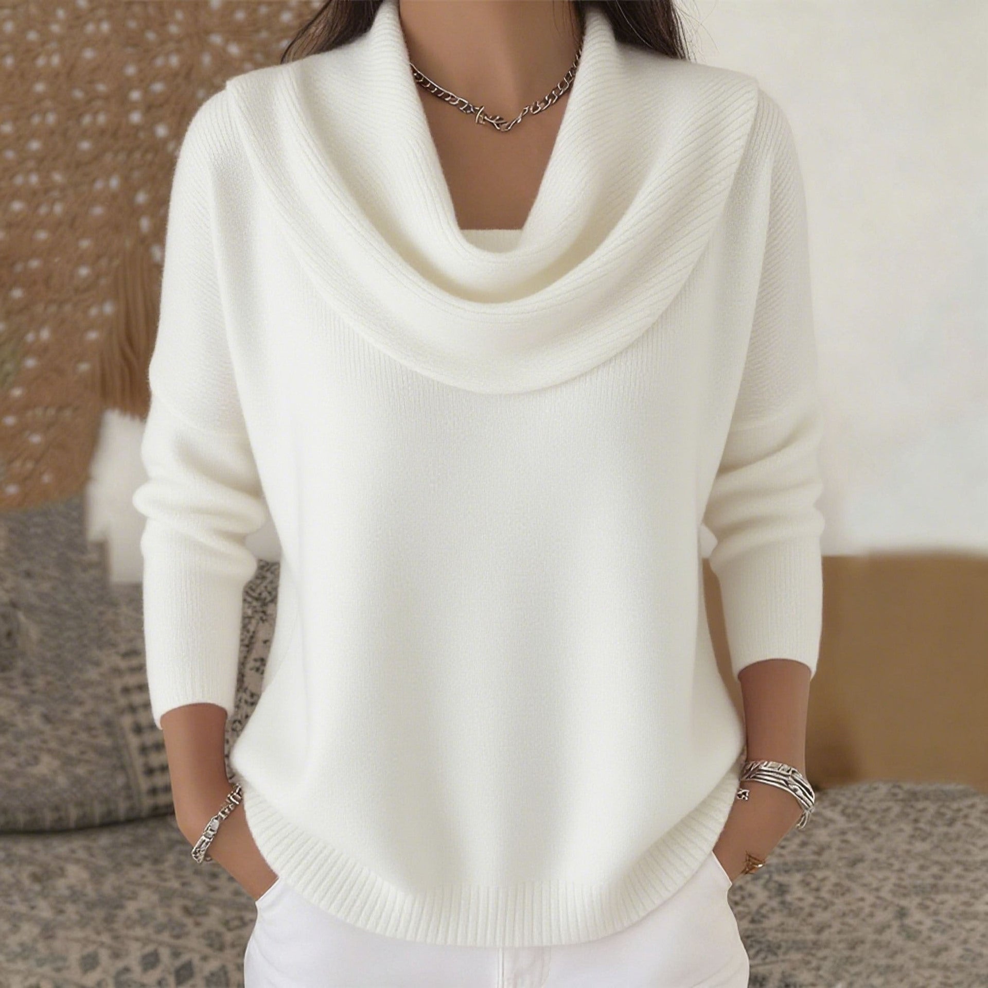 Juliette | Sweter z Drapowanym Dekoltem
