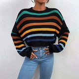 Emilia | Krotki Sweter w Paski