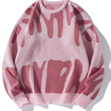 Marta | Oversizowy Sweter z Abstrakcyjnym Wzorem