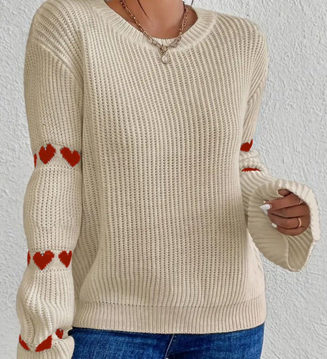 Jagoda | Sweter z Lataczkami w Serca na Lokciach