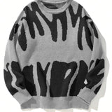 Marta | Oversizowy Sweter z Abstrakcyjnym Wzorem