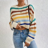 Emilia | Krotki Sweter w Paski