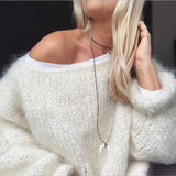 Roza | Oversizowy Sweter z Okraglym Dekoltem