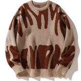 Marta | Oversizowy Sweter z Abstrakcyjnym Wzorem