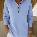 Florence | Sweter Polo z Dekoltem w Serek