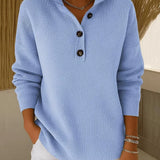 Florence | Sweter Polo z Dekoltem w Serek