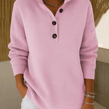 Florence | Sweter Polo z Dekoltem w Serek
