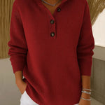 Florence | Sweter Polo z Dekoltem w Serek