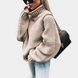Bogna | Oversizowy Sweter z Golfem