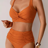 Lidia – Letni Zestaw Bikini z Wysokim Stanem