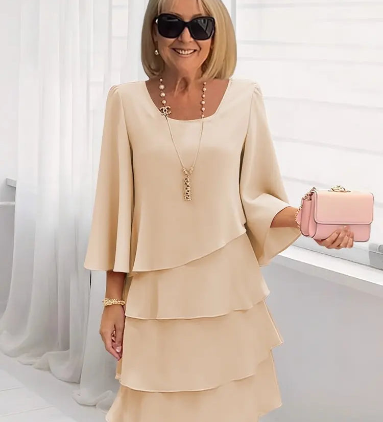 Élise – Sukienka elegancka w zwiewnym stylu z falbanami