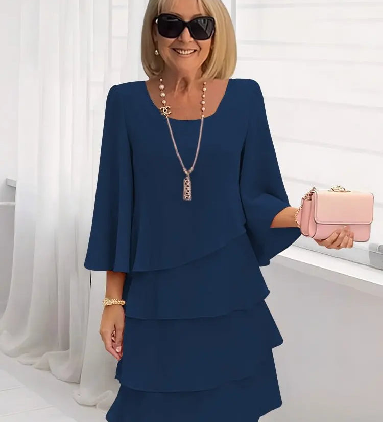 Élise – Sukienka elegancka w zwiewnym stylu z falbanami