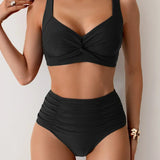 Lidia – Letni Zestaw Bikini z Wysokim Stanem