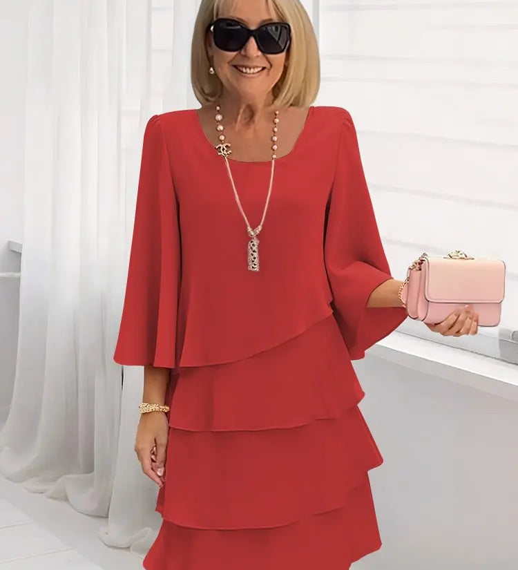 Élise – Sukienka elegancka w zwiewnym stylu z falbanami