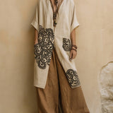 Florentyna | Boho komplet z haftowaną tuniką
