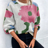 Iga | Sweter w Kwiatowy Wzor
