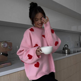 Klara | Sweter z Haftem w Serca