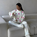 Barbara | Oversizowy Sweter w Serduszka