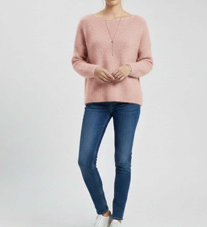 Wanda | Sweter z Szerokim Dekoltem i Miekka Dzianina