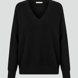 Petronela | Sweter Pullover z Dekoltem w Serek