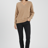 Petronela | Sweter Pullover z Dekoltem w Serek
