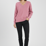 Petronela | Sweter Pullover z Dekoltem w Serek