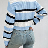 Luiza | Krotki Sweter w Paski