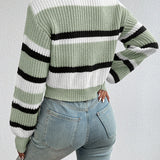 Luiza | Krotki Sweter w Paski