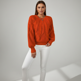 Dorota | Sweter z Warkoczowym Splotem