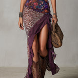 Kalina | Sukienka Maxi W Panterkowo-Kwiatowy Print