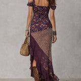 Kalina | Sukienka Maxi W Panterkowo-Kwiatowy Print