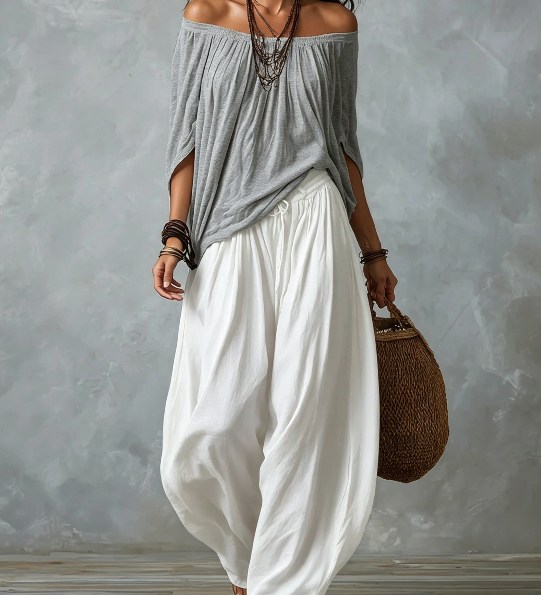 Hania | Boho komplet z luźną bluzką