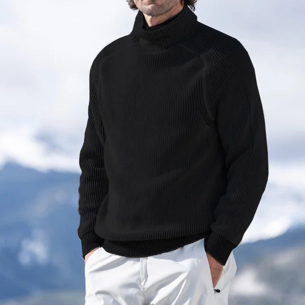 Męski turtleneck sweter zimowy i ciepły