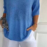 Kinga | Oversizowy Sweter z Dekoltem w Serek