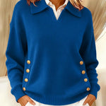 Vynette | Sweter Polo z Dekoltem w Serek
