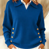 Vynette | Sweter Polo z Dekoltem w Serek