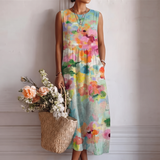 Marta™ | Elegancka Kolorowa Sukienka Midi