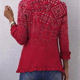 Gisela | Żakiet z Falbankami i Wzorem Paisley Ombré w Stylu Boho