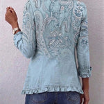Estrella | Kurtka z Falbankami i Vintage'owym Wzorem Paisley