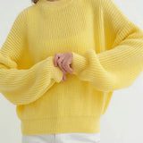 Klaudia | Teksturowany Sweter z Okraglym Dekoltem