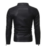 Elegancka skórzana kurtka slim-fit