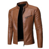 Elegancka skórzana kurtka slim-fit