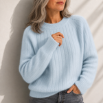 Milana | Puchaty Sweter w Jednolitym Kolorze