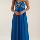 Sukienka maxi Deborah z motywem ryby