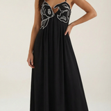 Sukienka maxi Deborah z motywem ryby