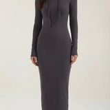 Marilyn Maxi-Jerseykleid mit Kapuze